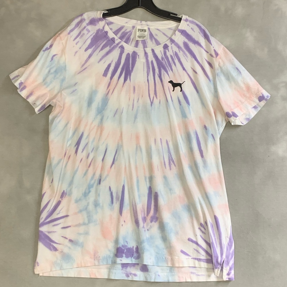 VS PINK crew neck tie dye T-shirt